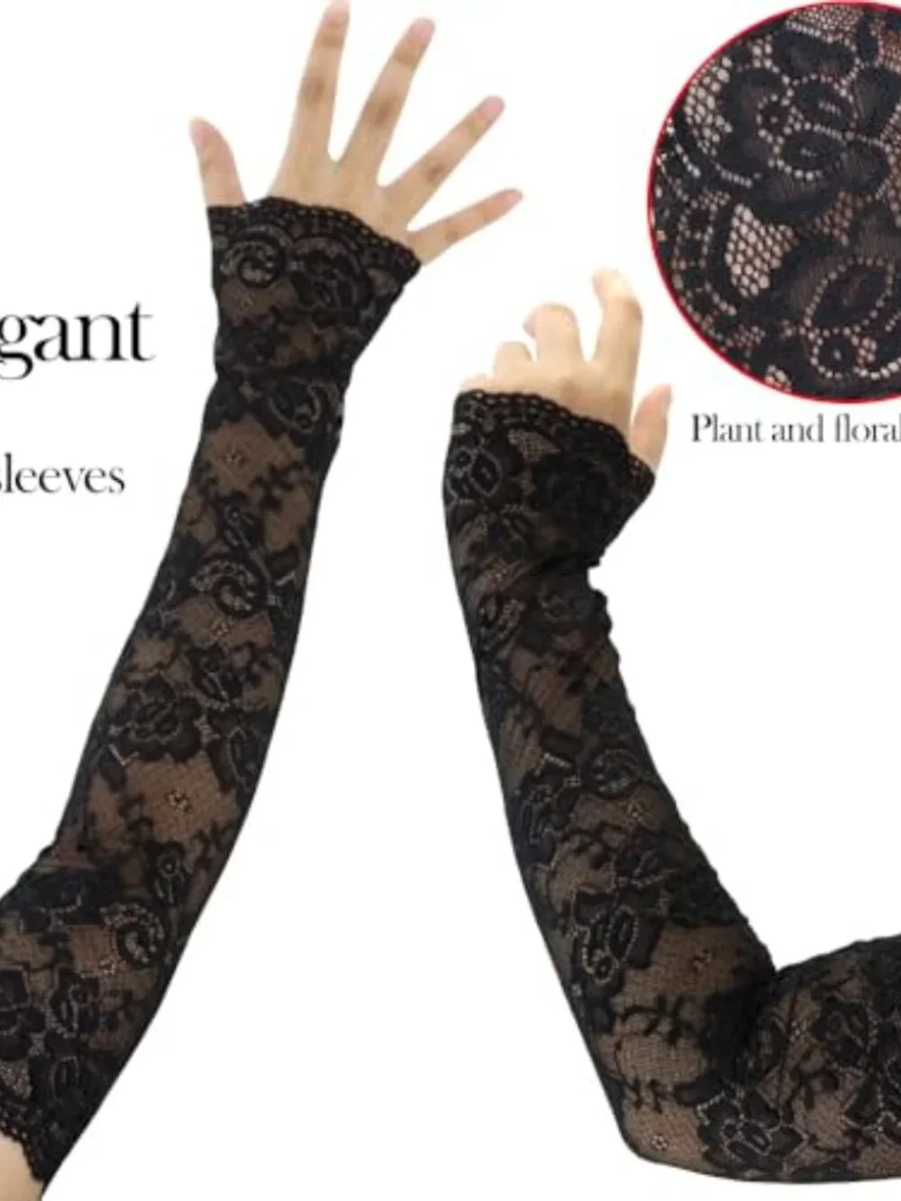 Lace Fingerless Gloves for Women, Elbow Length, Wedding Bridal Bundle, Party